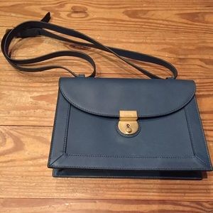 Kate Spade Saturday blue crossbody with gold lock